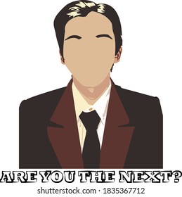 vector face, drawing of a person wearing a black suit. vector that can be used for flyers, posters, advertisements, company logos
