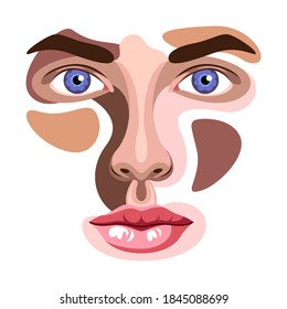 Vector face in graphic style