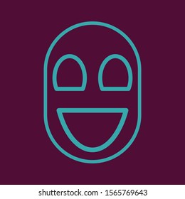 Vector face icon, carnival mask.