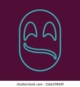 Vector face icon, carnival mask.
