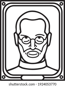 Vector face illustration icon black