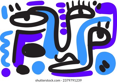 vector face with intricate patterns and textures.