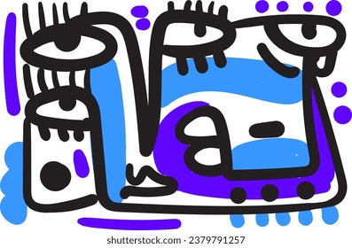 vector face with intricate patterns and textures.