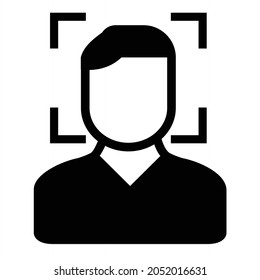 Vector Face Scan Glyph Icon Design
