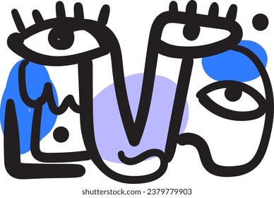 Una cara vectorial con combinaciones de colores vibrantes y audaces.