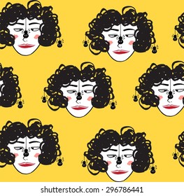 Vector faces pattern.