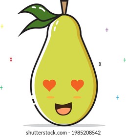 Vector with facial expression of pears in love.