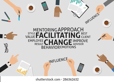 vector facilitating change concept,template