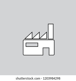 Vector factory icon isolated on gray background for web and mobile application design, factory logo concept