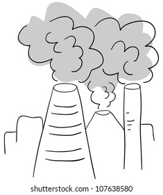 Vector factory is isolated on a white background