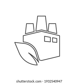 Vector factory and leaf. Industry and eco symbol or icon.