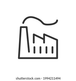 Vector factory line icon. Symbol in trendy outline style. Vector illustration isolated on a white background. 