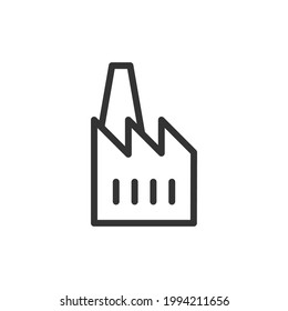 Vector factory line icon. Symbol in trendy outline style. Vector illustration isolated on a white background. 