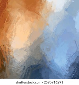 vector faded blue gray to orange blended shadow abstract brush stroke effect illustration colorful background in gradient style	