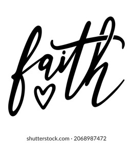 Vector Faith Cut File on White Background