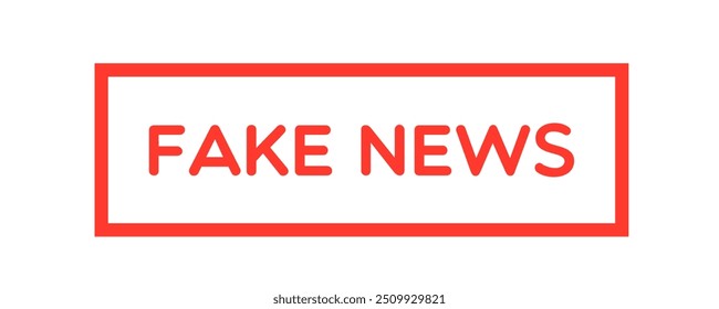 Vector Fake News Label on White Background