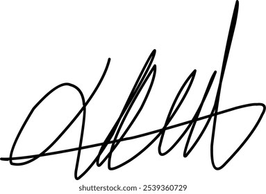 vetor Exemplo de assinatura falsa. Assinaturas manuscritas, amostras de documentos, certificados e contratos, à mão e a tinta preta