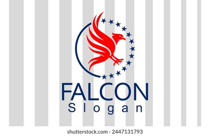 Vector, halcón, ave, logotipo, ilustración, símbolo, águila