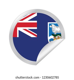 Vector Falkland Islands circle folded