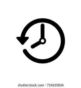 Vector Fall Backward Icon. Change Time. Adjust Time. Set Time.