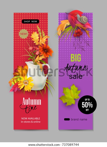 Vector Fall Banner Web Print Header Stock Vector Royalty Free