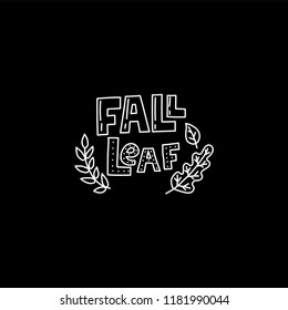 Vector fall doodle illustration with fall leaves