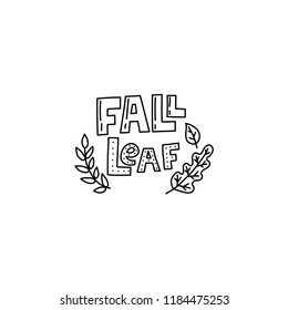 Vector fall doodle illustration with fall leaves