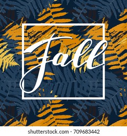 Vector fall lettering illustration. Banner of autumn season.