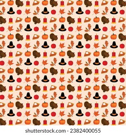 Vector fall seamless pattern. Thanksgiving Day Seamless Patterns. wallpaper and wrapping paper