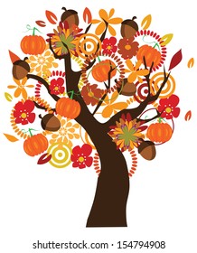 vector fall tree with elements