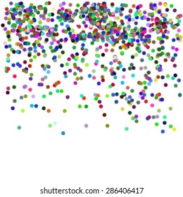 Vector Falling Colorful Confetti Isolated on White Background
