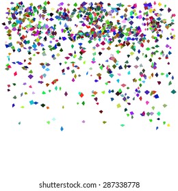 Vector Falling Colorful Confetti Isolated on White Background