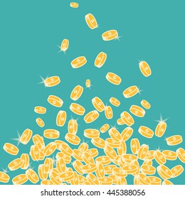 Vector falling gold coins.