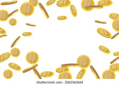 Vector falling gold coins money