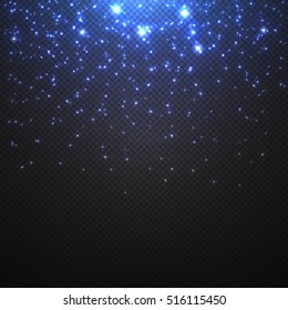 Vector falling of lights isolated on transparent . Christmas shining .Falling glitter light effect . snowfall
