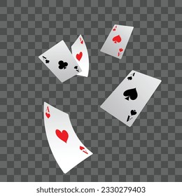 Vector cayendo jugando cartas. ocio, juego, juego. concepto de suerte.