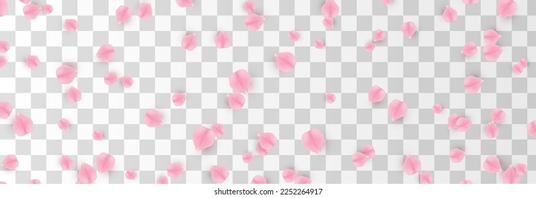 Vector que cae pétalos de rosa png. Caer pétalos de sakura, rosas png. Pétalos rosados png. Pétalos para el Día de San Valentín, Día de la Madre, 8 de marzo.