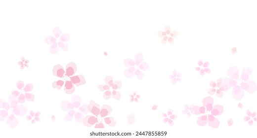 Vector falling rose petals png. Falling sakura petals, roses png. Japanese sakura flowers.