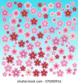 Vector falling sakura flowers background, Vector