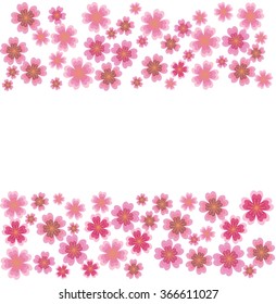 Vector falling sakura pink flowers background, Vector