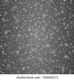 Vector falling snow background. Snowflake vector. Falling Christmas snow. Snowflakes decoration effect.