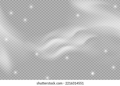 Vector falling snow effect isolated on transparent background with blurred bokeh.