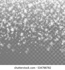 Vector Falling Snow. Isolated Snowflakes On The Transparent Background