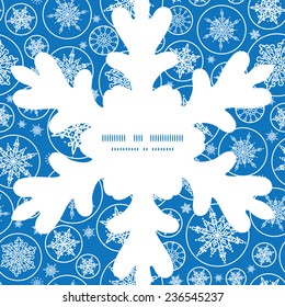Vector falling snowflakes Christmas snowflake silhouette pattern frame card template