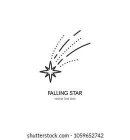 Vector Falling Star icon in trendy linear style