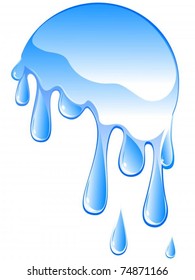 Vector of falling water drops