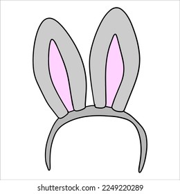 Vector false rabbit ears in doodle style.