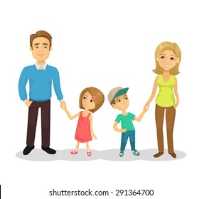 Vector family flat cartoon illustration