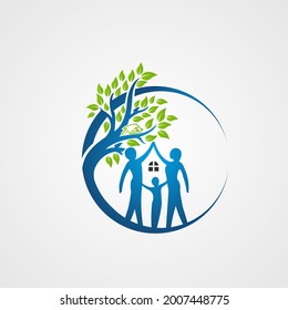 Vector Family Happy In Nature Logo