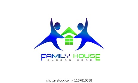 Vector Family House Logo Design Stock Vector (royalty Free) 1167810838 